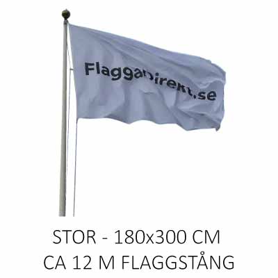 Flagga horisontal med eget tryck stor