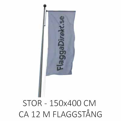 Vertikal flagga med eget tryck stor