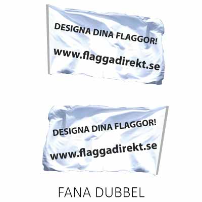 Fana i dubbel textil med tryck på båda sidor