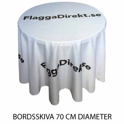 Rund duk med eget tryck 70