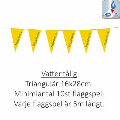 Flaggspel trekantig vattentålig